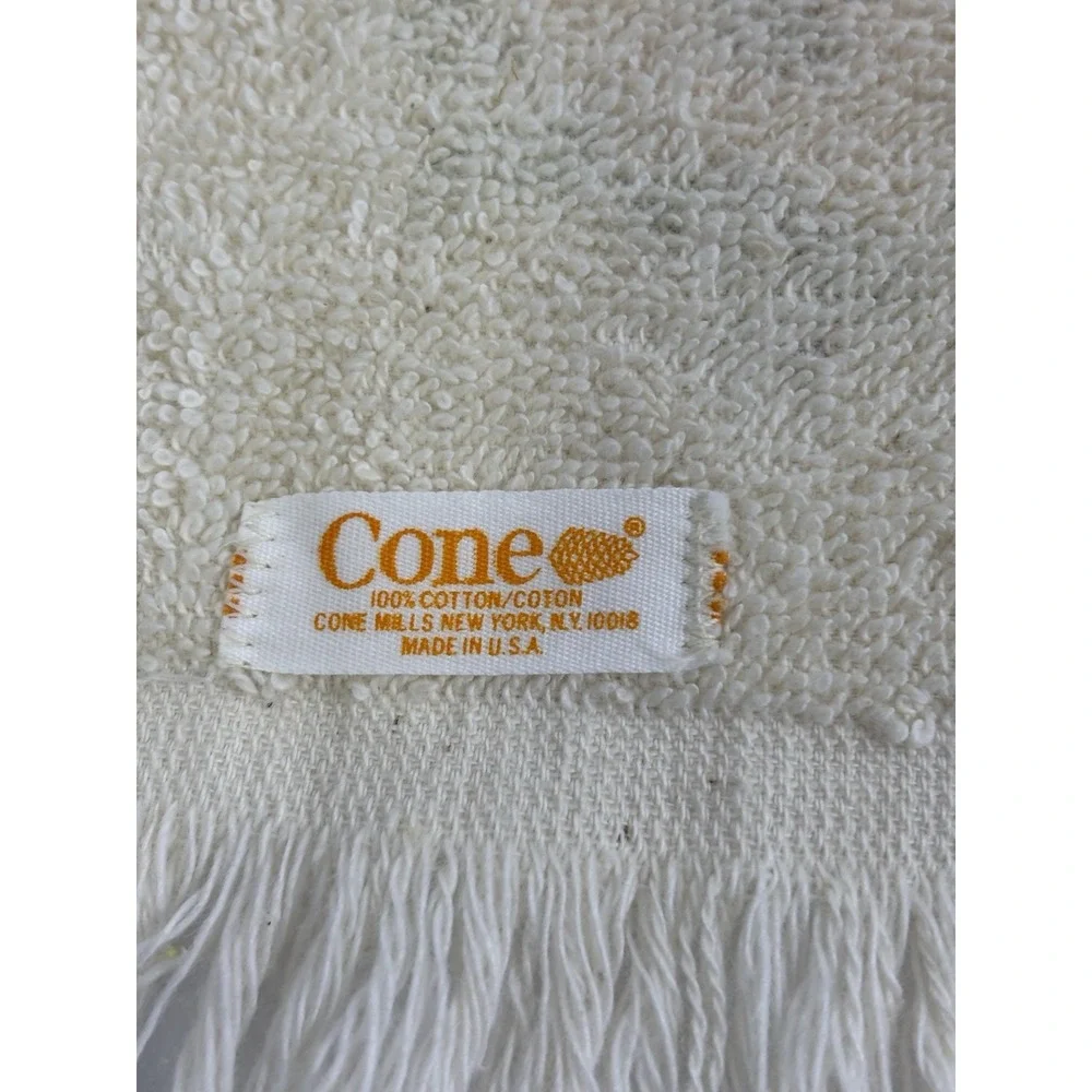 Vintage Cone Floral Hand Towel And Washcloth Cotton Made In USA Set Of 2
